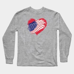 Patriotic USA flag Long Sleeve T-Shirt